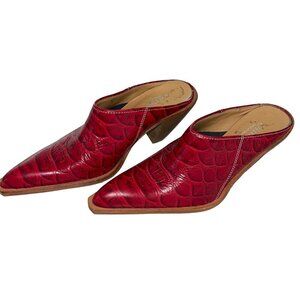 Arianna Vintage Womens Mules Size 36 Red Leather Western Italy